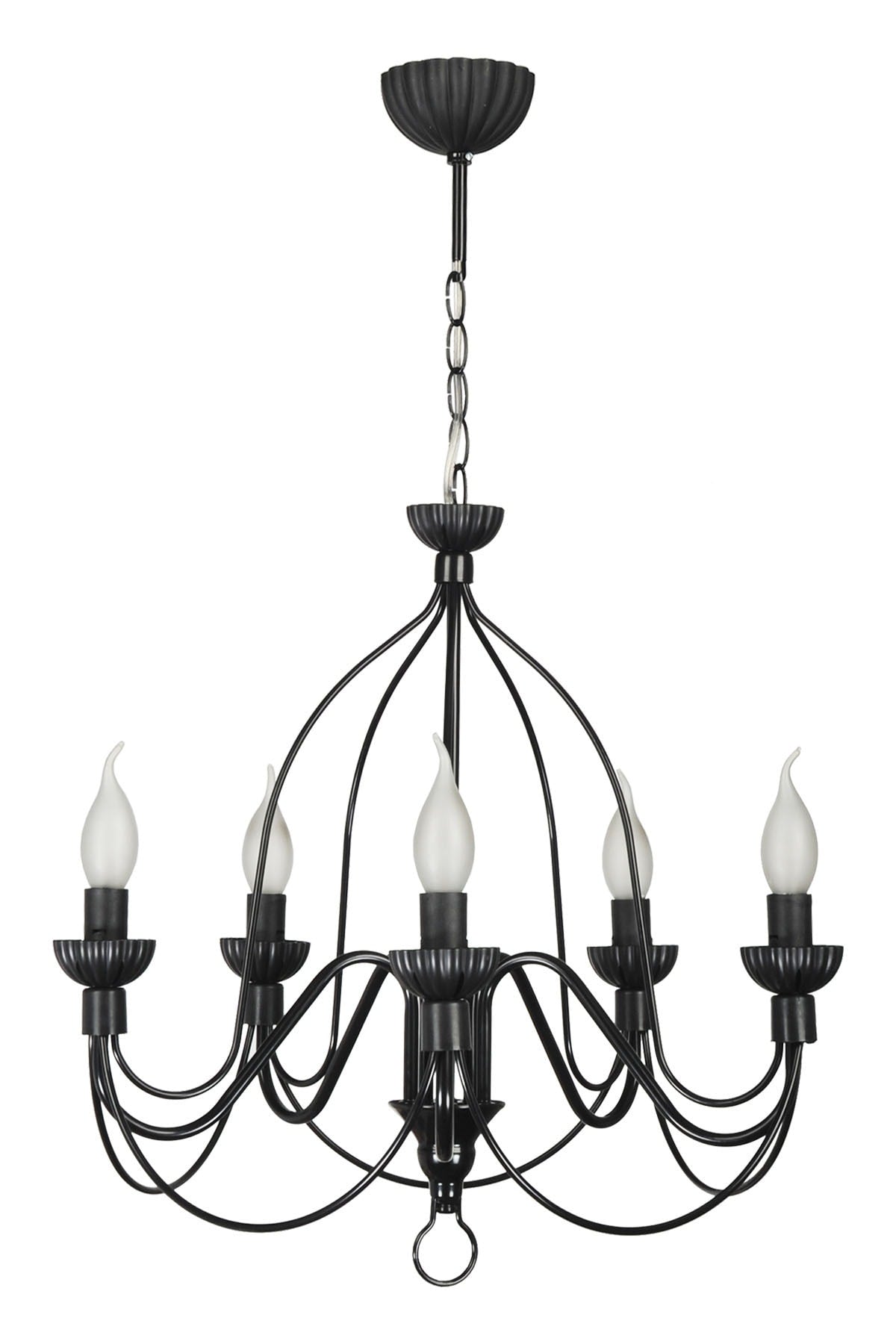 Calista 5-Piece Black Chandelier