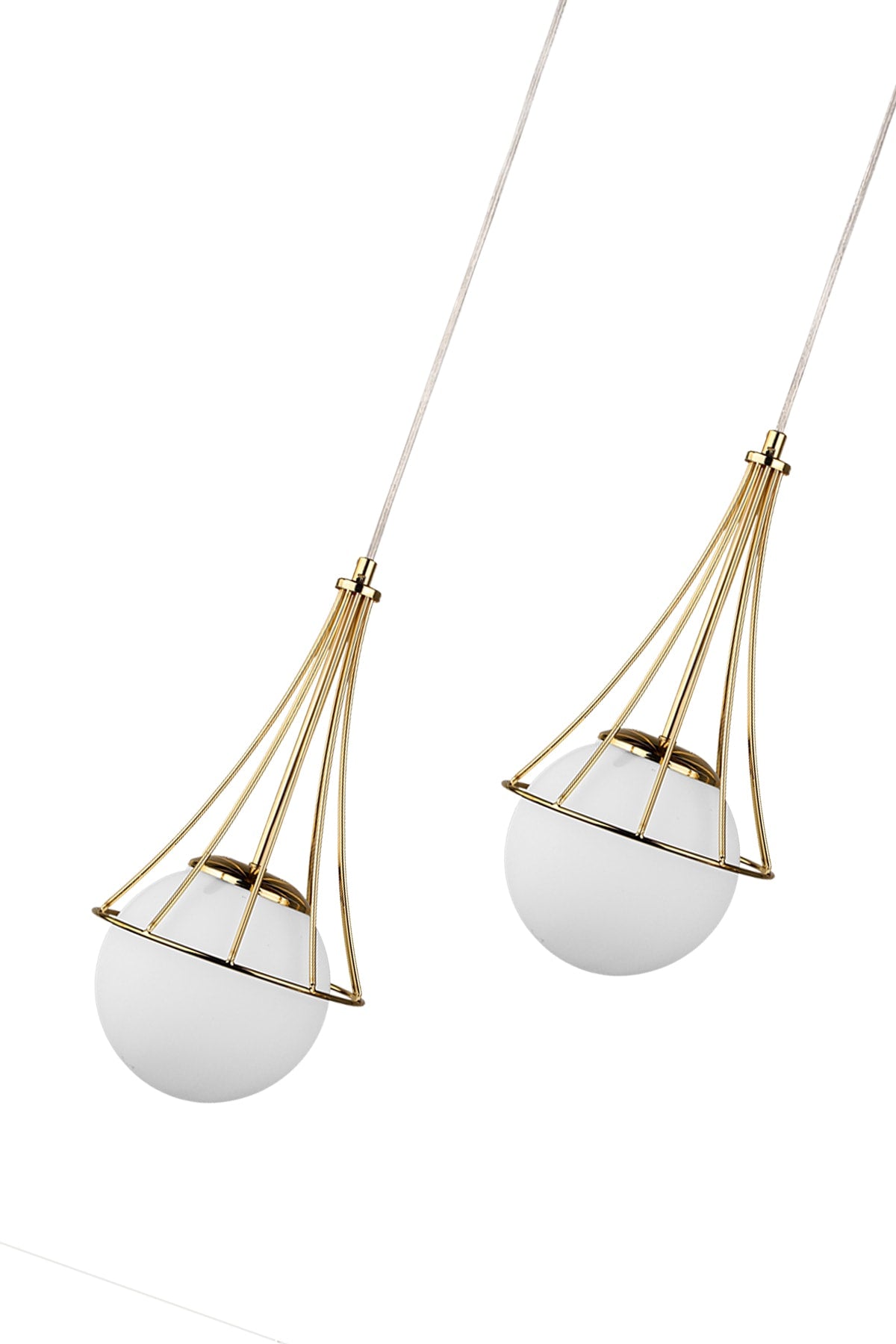 Lapis 2Nd Chandelier Gold-White Glop Glass