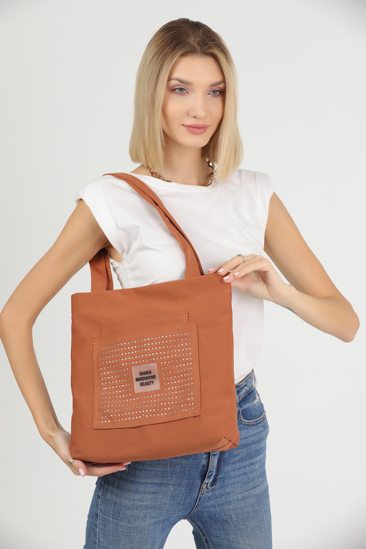 Stone Tile U22 3-Compartment Handle Bag 35X35 Cm
