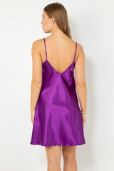 Lace Slit Satin Nightgown - Swordslife