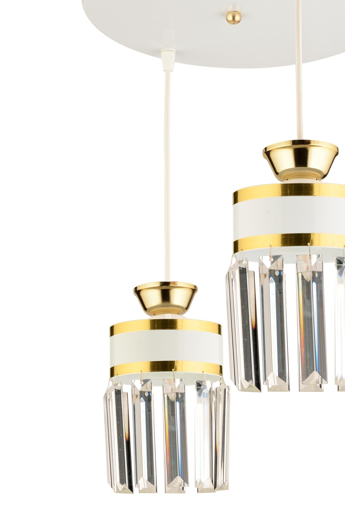 3-Piece Pendant Lamp Crystal Stone Tray White Yellow Gilded Modern Luxury Chandelier
