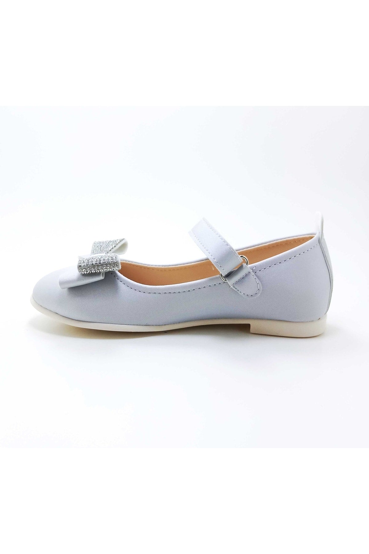 Girl'S Stone Bow Satin Orthopedic Flats(26-35 Num.)