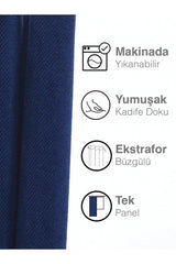 Velvet Textured Gulf Blue Island Backdrop Curtain Extraforward Pleated - Swordslife