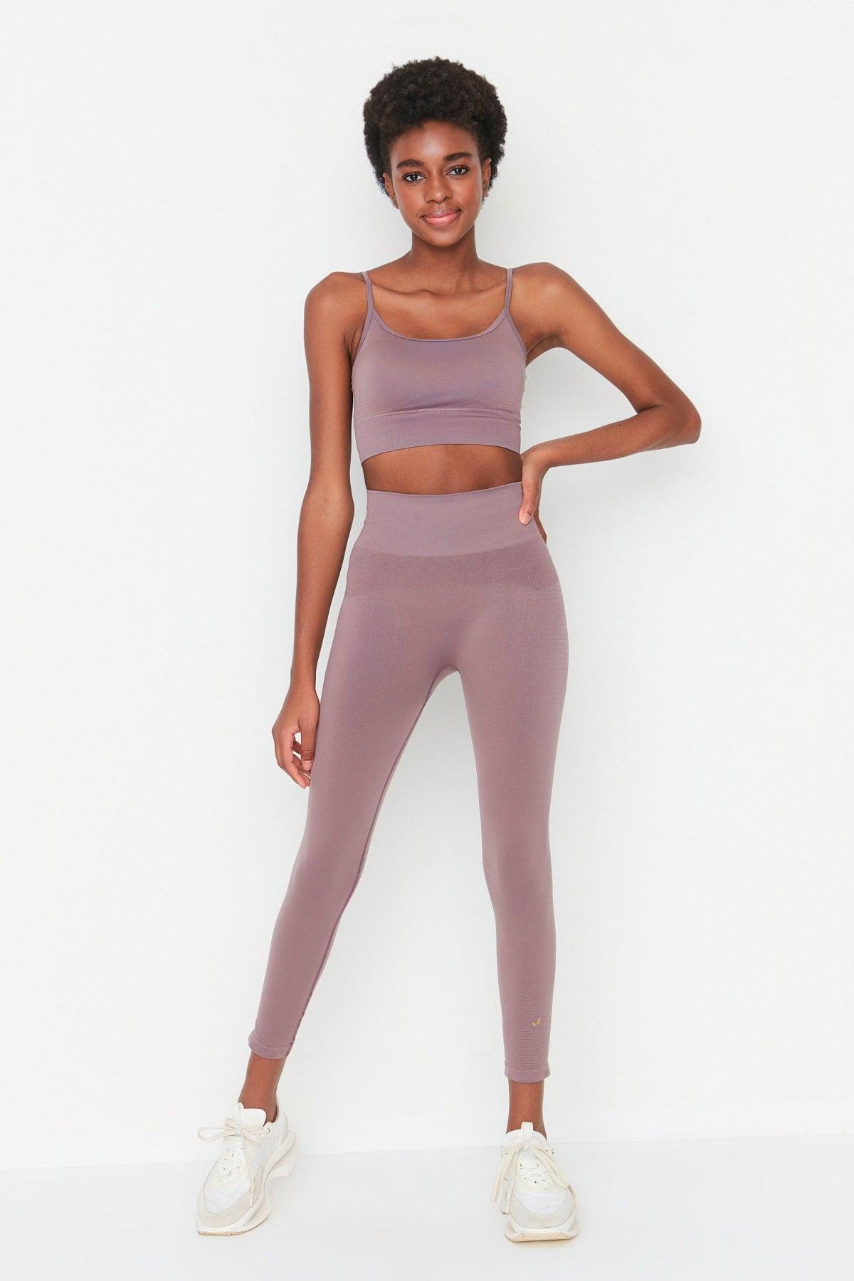 Vella - Lilac High Waist Gathering Leggings - Swordslife
