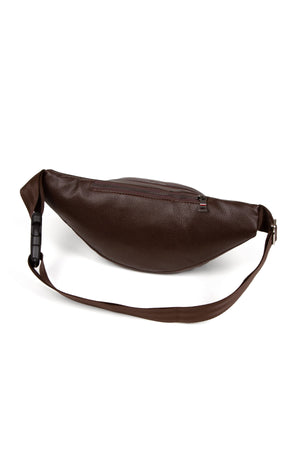 Men'S Leather Headphone Outlet Waterproof Cross Shoulder And Waist Bag (Daily Use Brown Color)