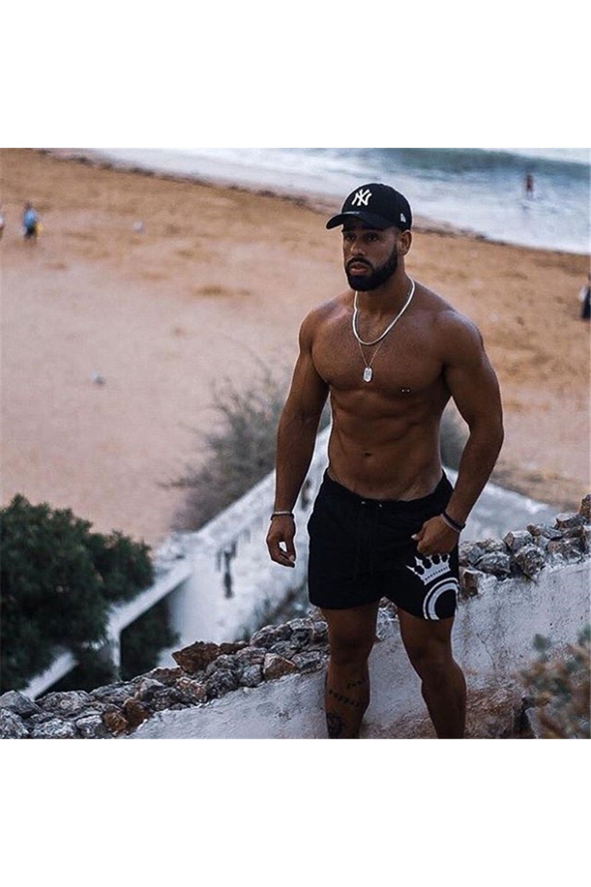 Men'S Printed Standard Size Marine Shorts