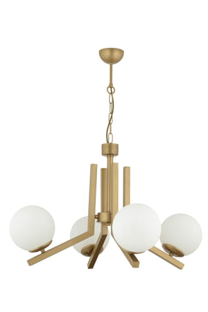 Morgan 4-Piece Antique Painted White Glass Modern Young Room Bedroom Living Room Chandelier