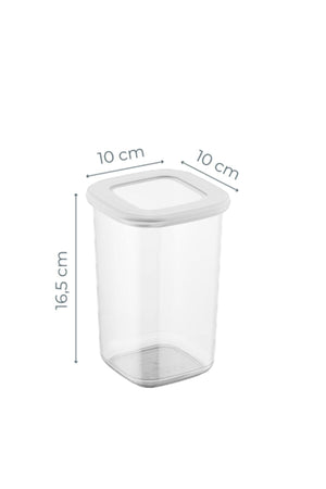 Labeled Foly Square Food Storage Container Set Of 12 1,2 Medium White