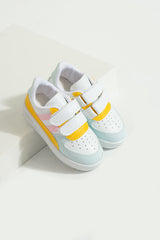 Kids Gray Yellow Sneakers Velcro Kids Baby Shoes
