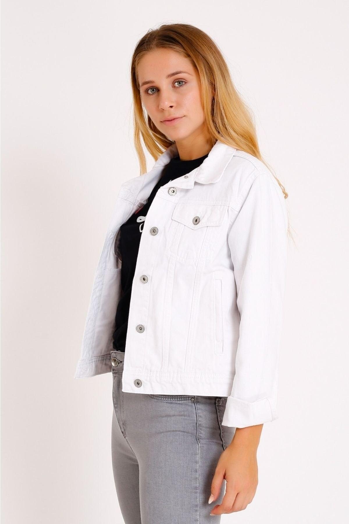 Classic Collar Standard Sleeve Pocket Unlined Short Jeans Women's Jacket Cotton All Seasons - Swordslife