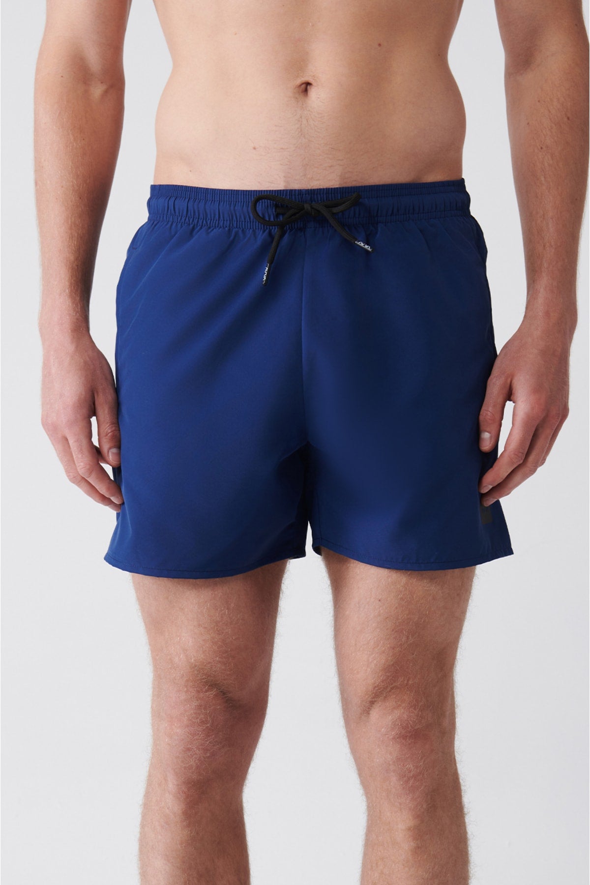 Men'S Navy Blue Quick Dry Standard Size Straight Swimwear Marine Shorts E003801
