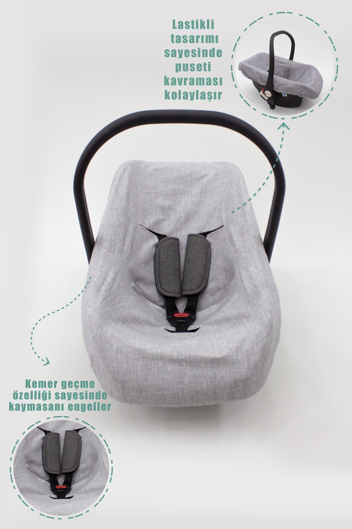 Orthopädisches Kinderwagenkissen mit Lordosenstütze, Bezug und Laken-Set, Rainbow-Serie