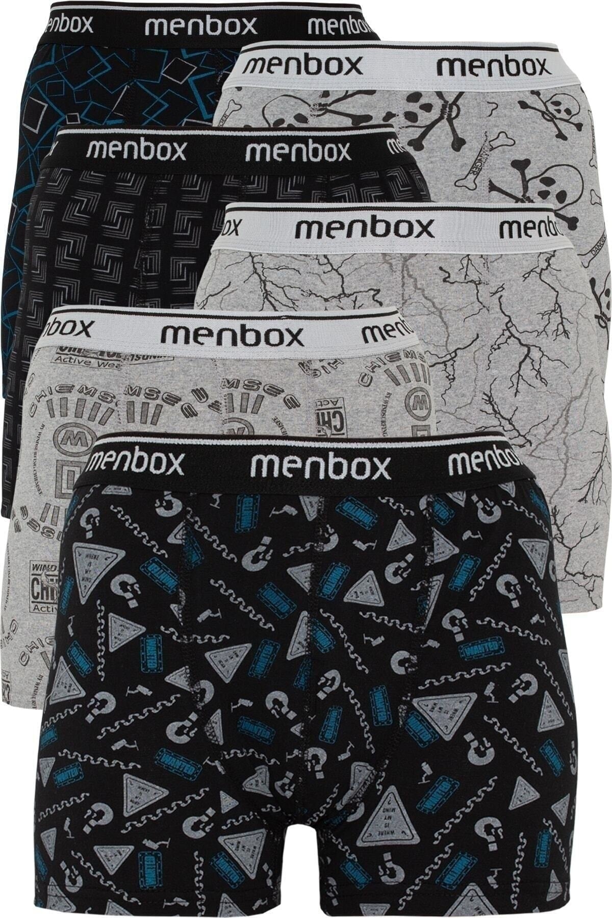 6-teilige gemusterte klassische Herren-Boxershorts aus Lycra