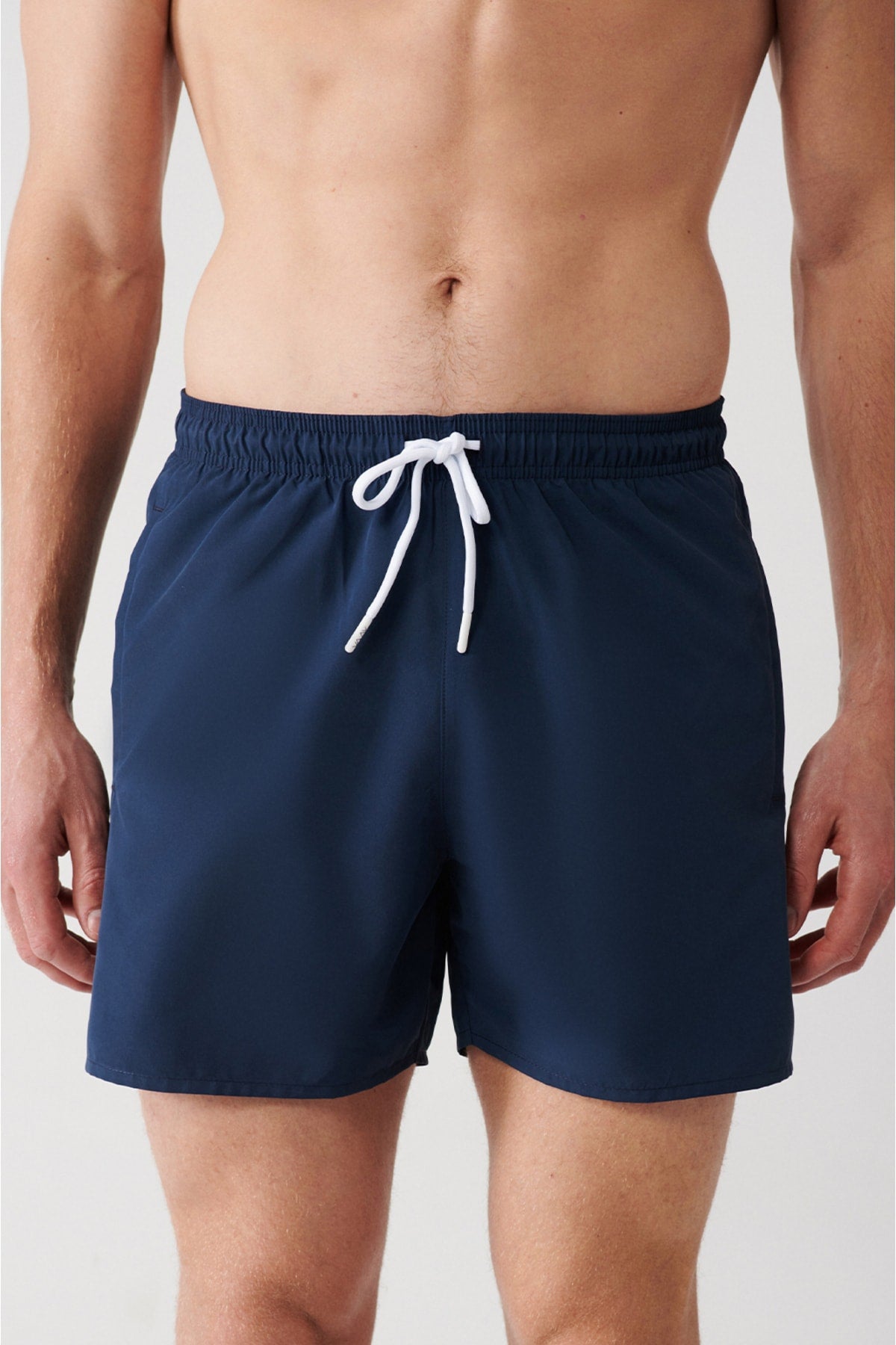 Men'S Indigo Quick Dry Printed Standard Size Swimwear Marine Shorts E003802