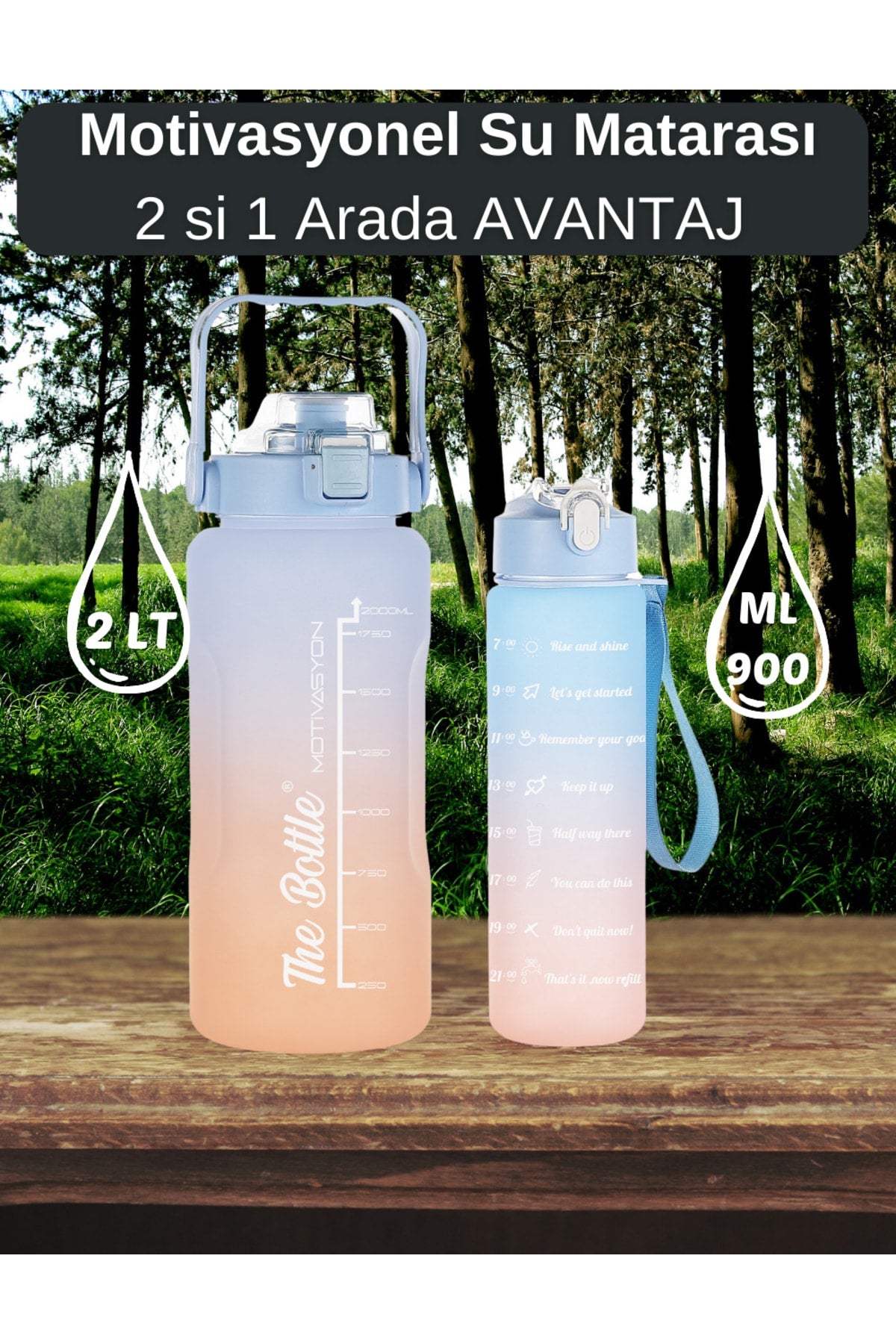 The Bottle Motivational 2-Pack Water Bottle Water Bottle Water Bottle 2Lt 750Ml Baby Tritan Water Bottle Water Bottle