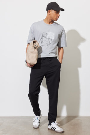 Standard Fit Normal Cut Pocket Bequeme Jogginghose aus Baumwolle