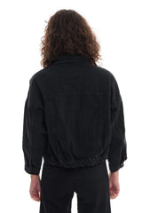 Hooded Oversize Denim Jacket Anthracite - Swordslife