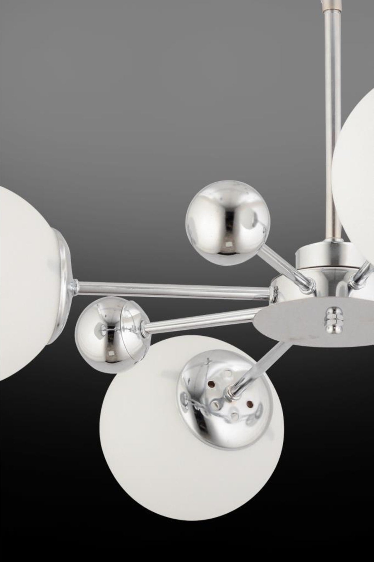 Nairobi 4-Piece Silver White Globe Glass Chandelier