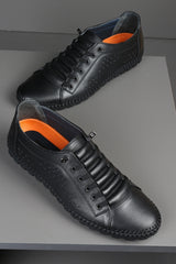 Casual Elastic Laceless Summer Genuine Leather Men's Shoes