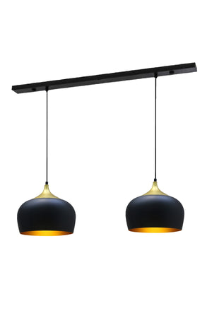 Double Wide Circle Black Pendant Lamp For Dining Table Living Room Kitchen Hall Hotel Showroom