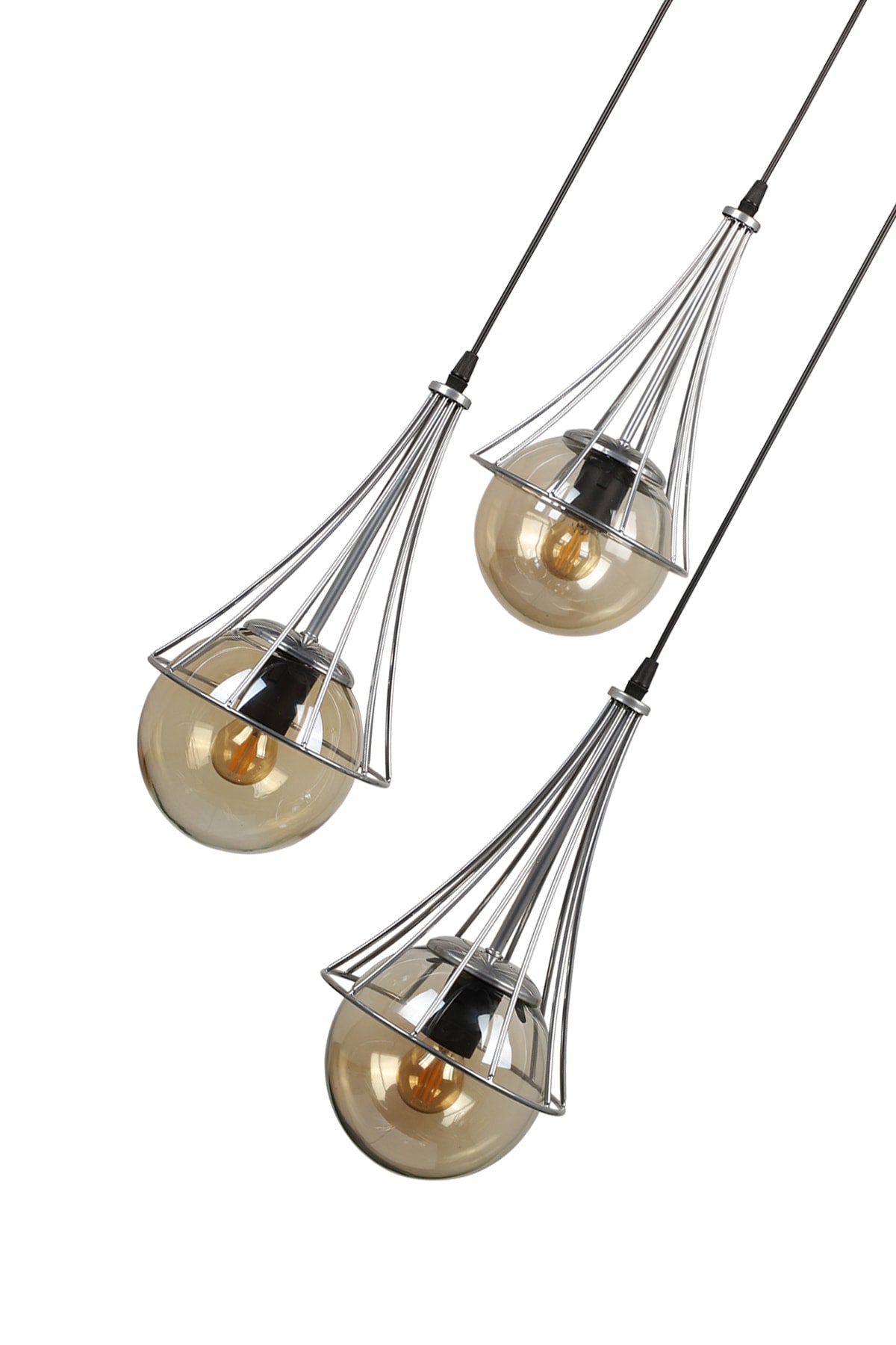 Lapis 3Rd Chandelier Chrome-Honey Glop Glass