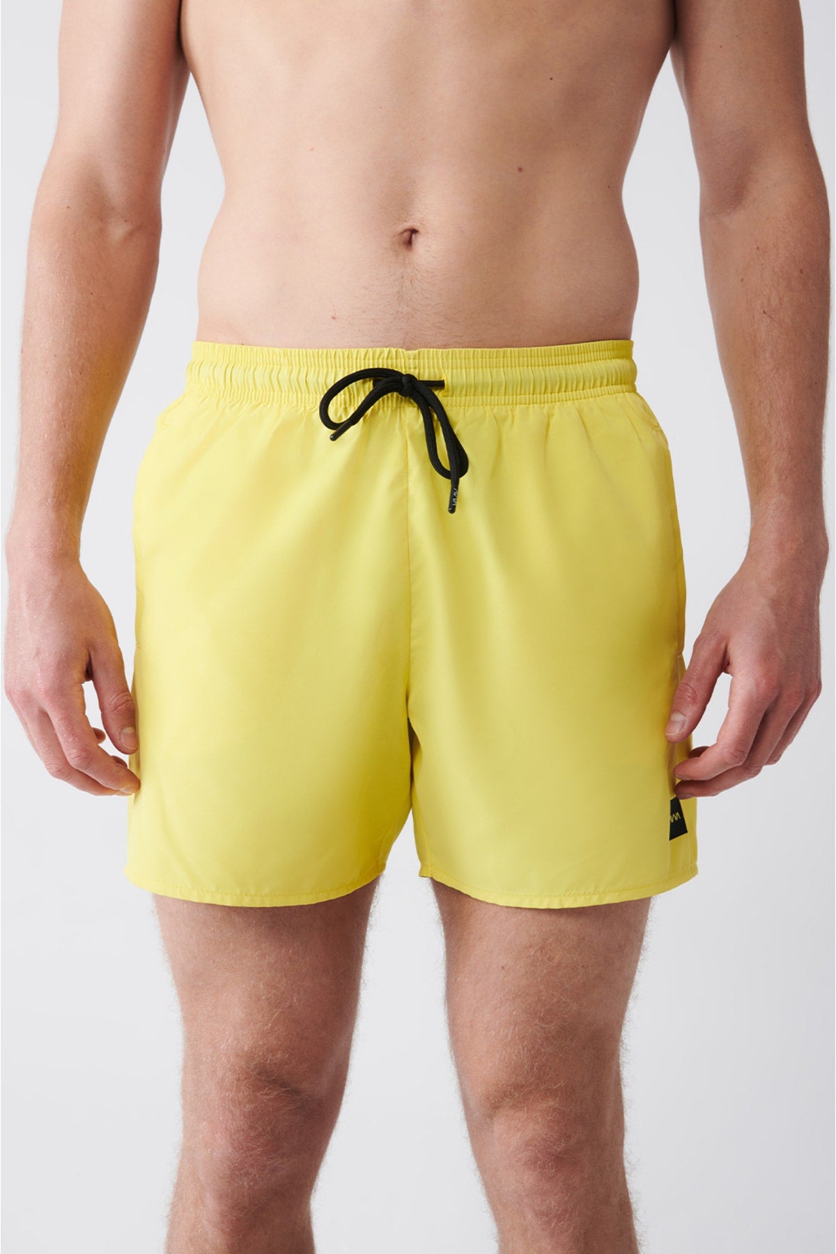 Men's Yellow Quick Dry Standard Size Straight Swimwear Marine Shorts E003801