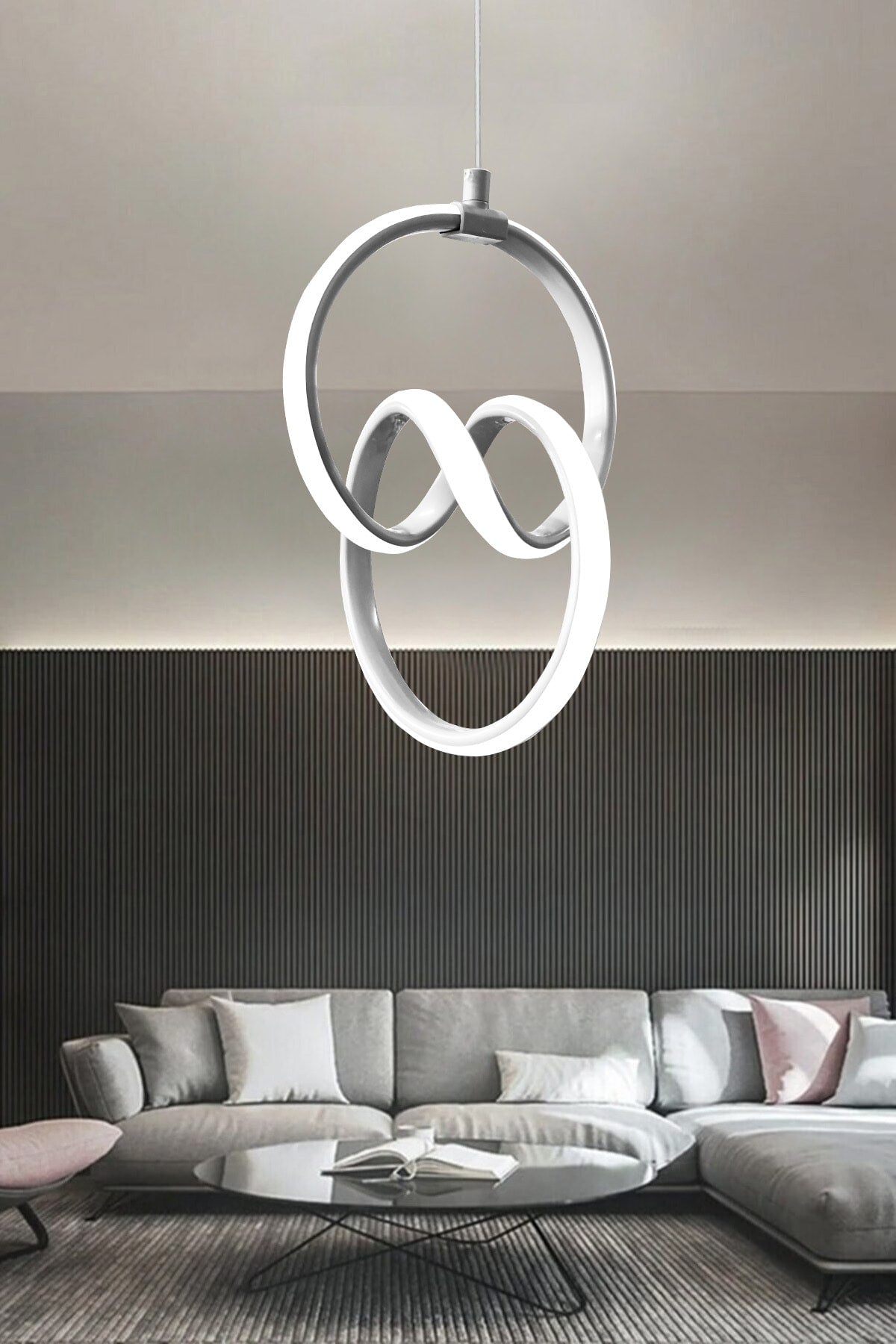 Moderne Pendelleuchte Silber Fall Weiß Licht Led Kronleuchter 1 Jahr Garantie Led Kronleuchter