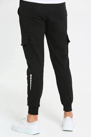 Unisex-Jogginghose mit Reflektor-Print und detaillierter Commando-Tasche