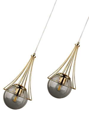 Lapis 2Nd Chandelier Gold-Smoked Glop Glass