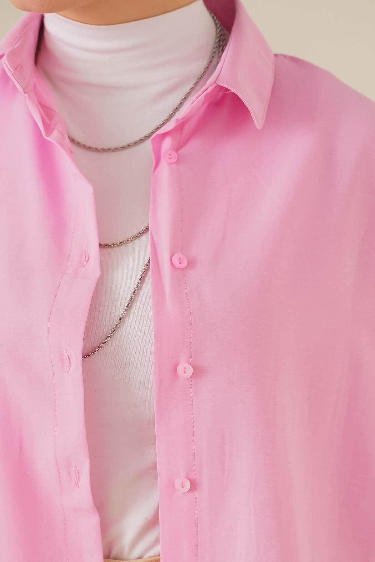 Oversize Basic Shirt Pink - Swordslife