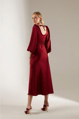 Heleny Special Design Dark Red Engagement Dress - Swordslife
