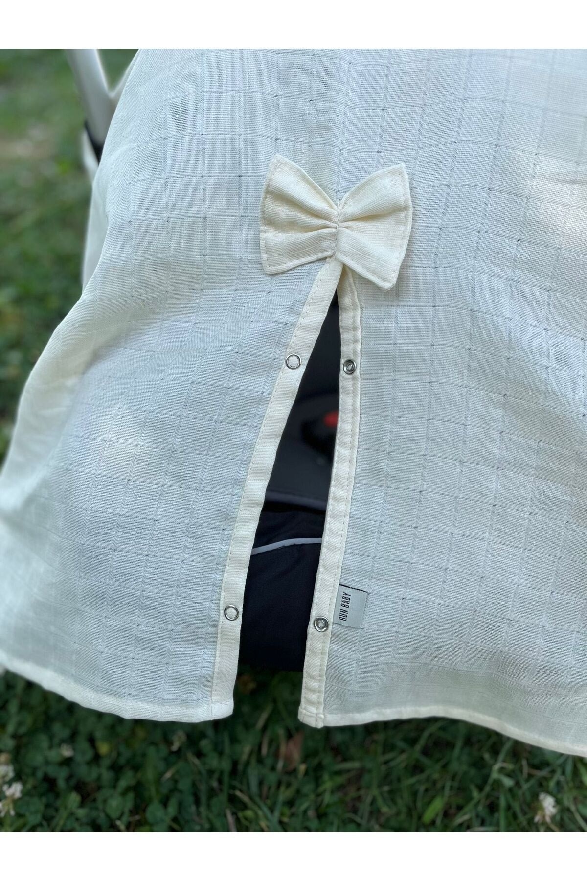 Run Baby Kinderwagenbezug aus Musselinstoff (Ekru) 75 x 100 cm