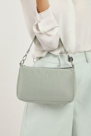 Green U16 Daily Sport Canvas Fabric Baguette Women'S Hand And Shoulder Bag U:23 E:15 W:7