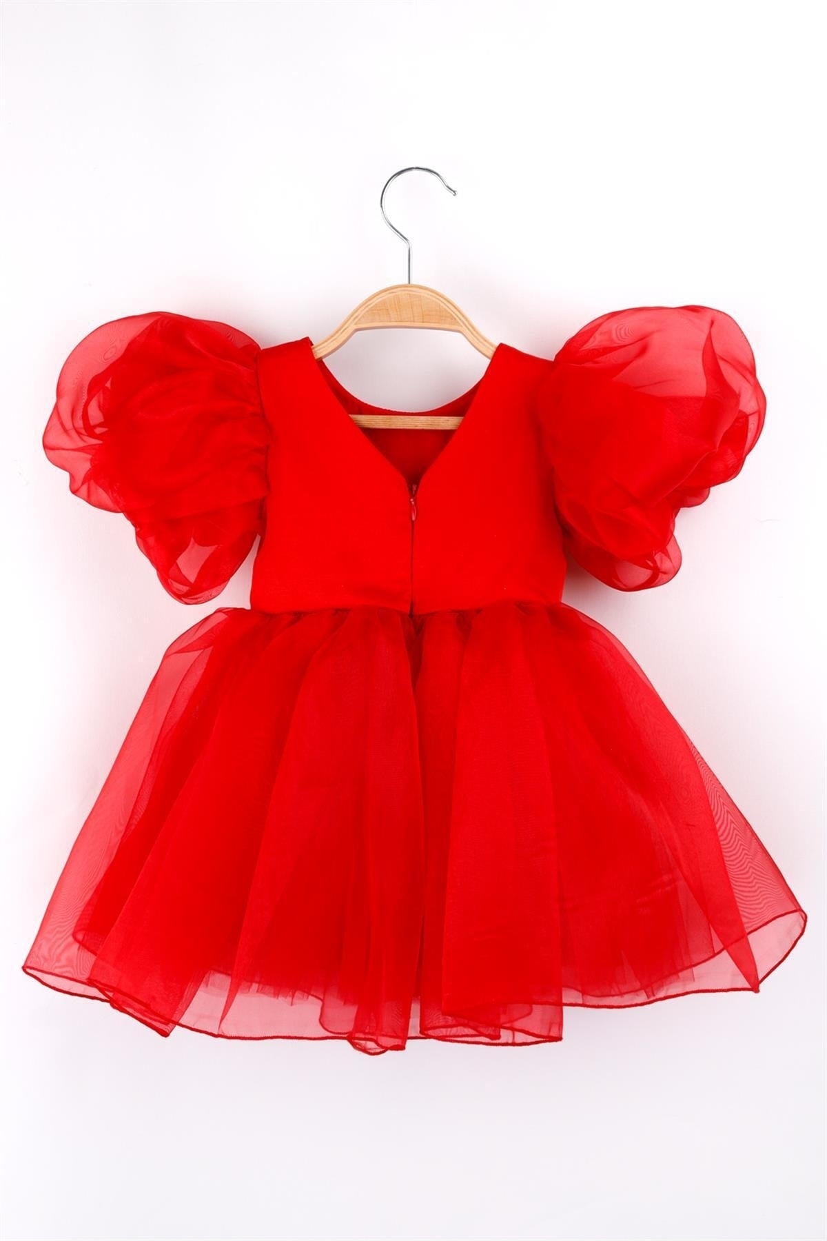 Red Crown Organza Girl's Party Dress -