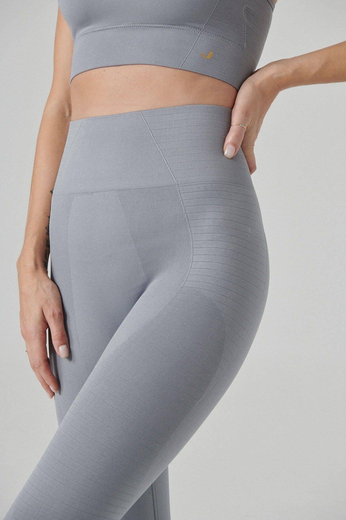 Gela High Waist, Flexible And Gathering Sports Leggings Gray - Swordslife