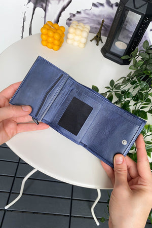 Pescol - Smartcard-Etui/Geldbörse aus echtem Leder mit RFID-Schutzmechanismus, hochwertige Verarbeitung