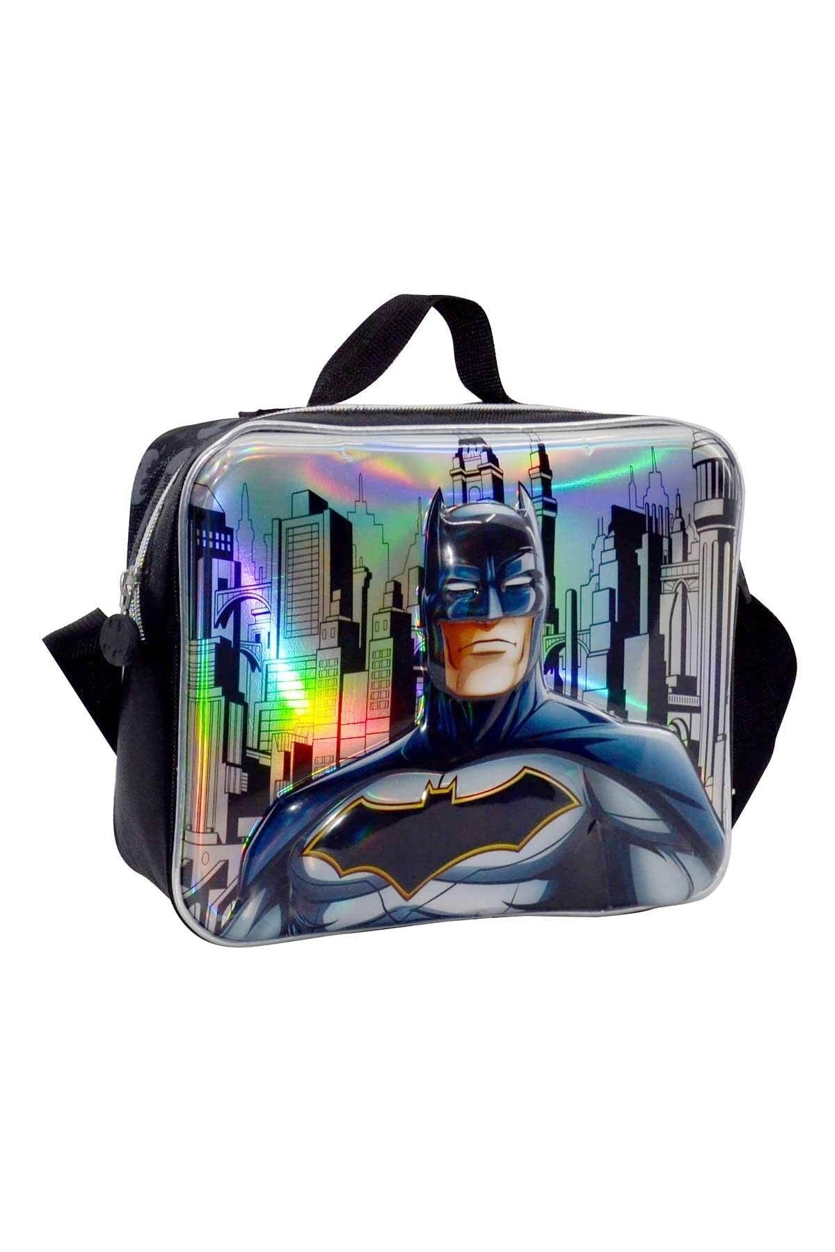 Batman Kindergarten und täglicher Rucksack Mittagessen und Bleistiftbeutel Set 3D Relief