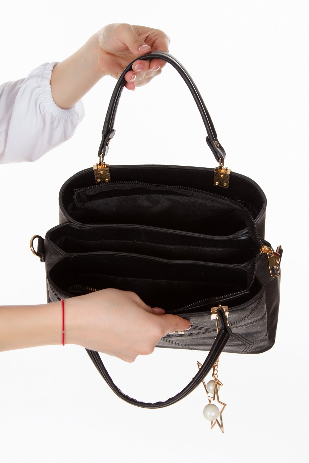 Women'S Stylish 4 Compartment Hand And Shoulder Bag Handbag,Sleeve Bag