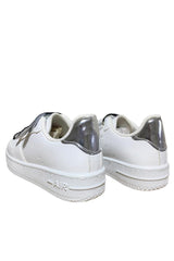 Unisex Girls Boys Velcro Sneakers Sneaker - White Silver