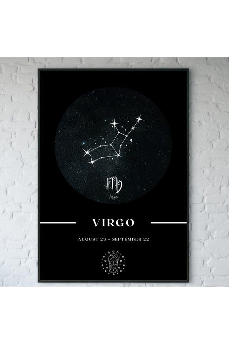 Virgo Virgo Zodiac Constellation Chart Astrology Horoscope Symbol 34x44cm - Swordslife