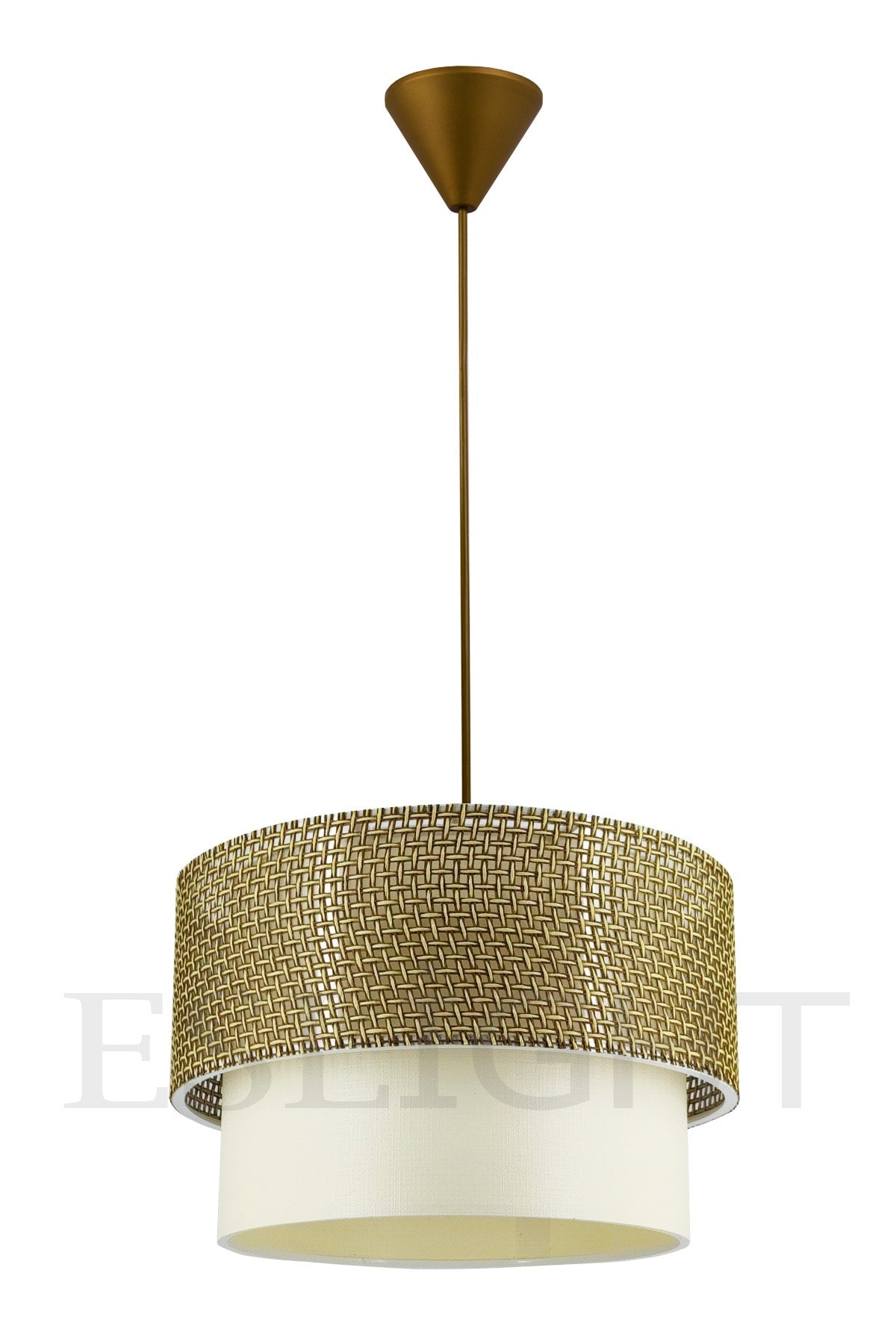 Korb Pendelleuchte Kronleuchter Braun-Beige E691