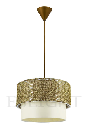 Korb Pendelleuchte Kronleuchter Braun-Beige E691