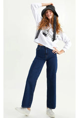 Annick Lycra High Waist Wide Leg Jeans - Swordslife