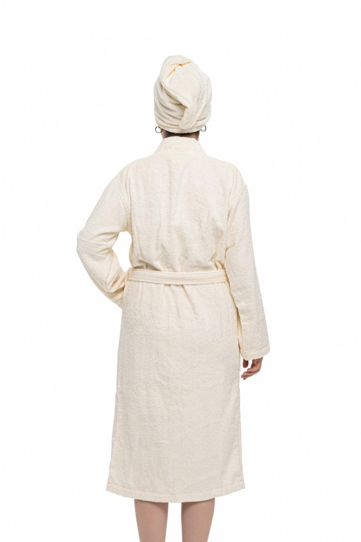 | May | Extra Soft 100% Cotton Hair Cap & Women's Bathrobe Set - Swordslife