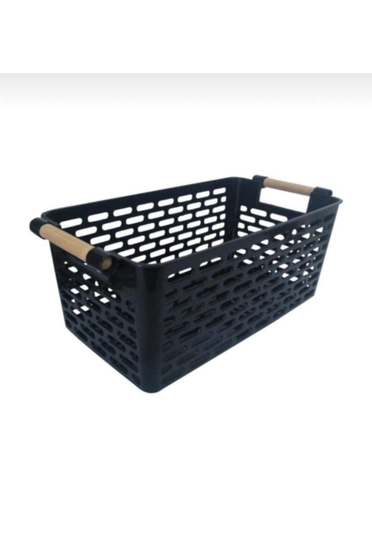 4 Wooden Handle Basket (black)