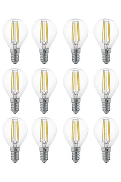 10-Pack E14 Socket LED Bulbs with Clear Glass Design