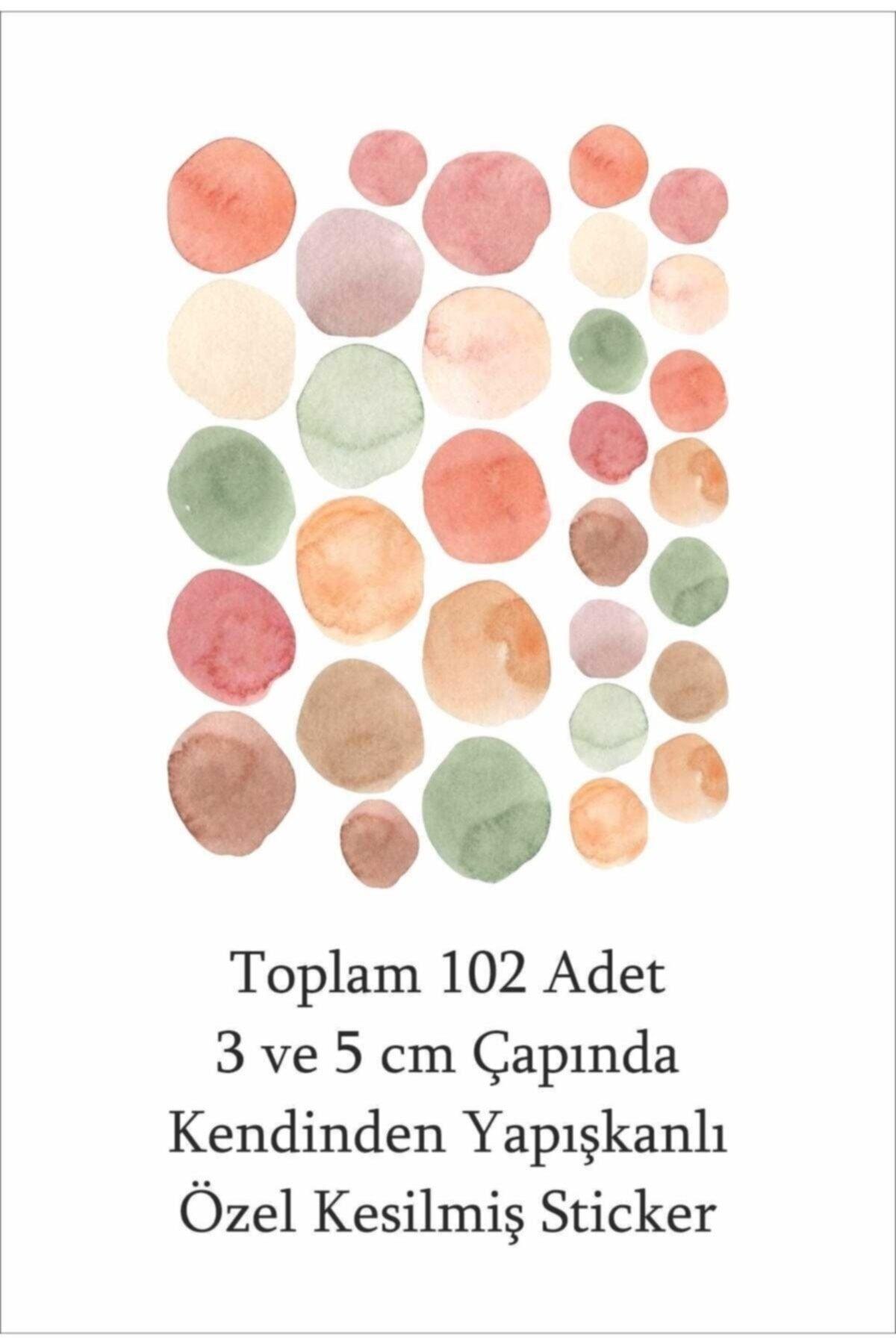 5-3 Cm Colorful Nature Watercolor Polka Dot Set 102 Pieces - Swordslife