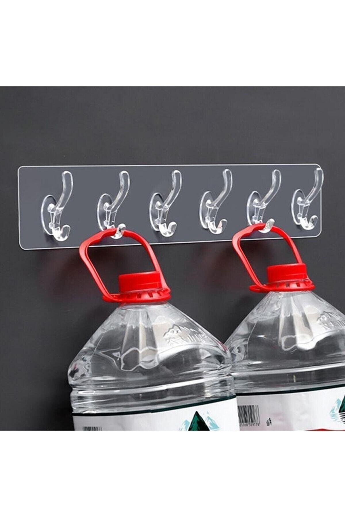 5 Piece Adhesive Transparent Wall Hanger Bathroom Kitchen Organizer Hanger Practical Hook Hanger - Swordslife