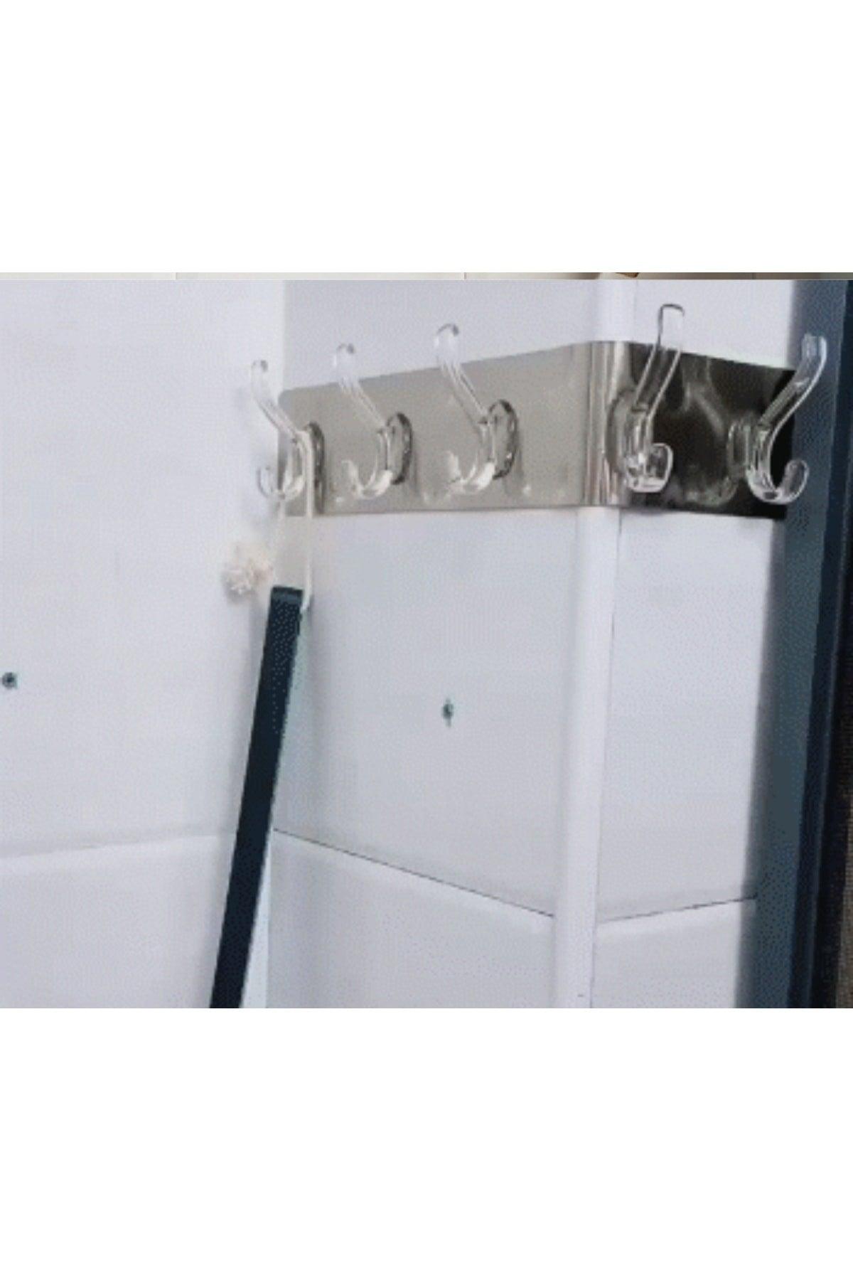 5 Piece Adhesive Transparent Wall Hanger Bathroom Kitchen Organizer Hanger Practical Hook Hanger - Swordslife