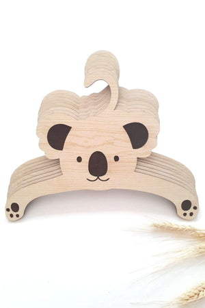 5 Pieces Baby Clothes Hanger Wooden Clothes Hanger Koala - Swordslife